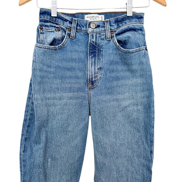 Abercrombie & Fitch Curve Love 90's Blue Straight Ultra High Rise - 25 / 0s - Picture 2 of 4